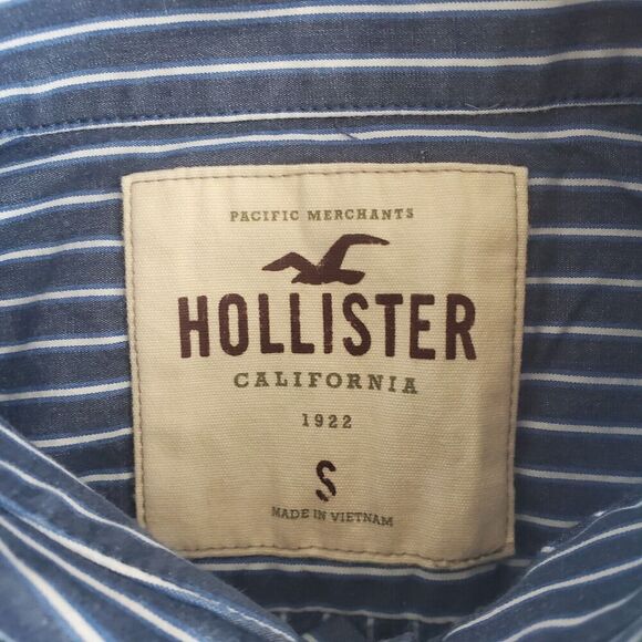 Hollister Blue and White Striped Button Down Long Sleeve Women's Shirt Size S - Picture 7 of 10